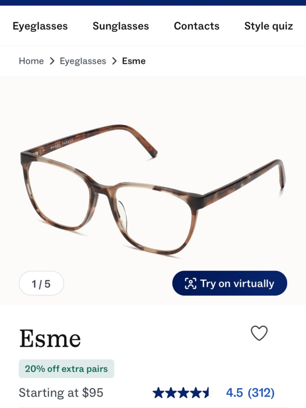 Warby Parker Esme Sunglasses in Tortoise Shell - Picture 2 of 6